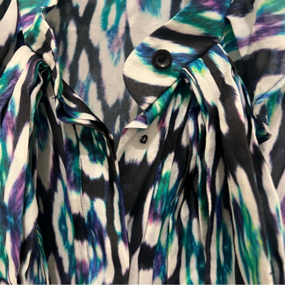 Roberto Cavalli 44 Multicolor Patterned Blouse wi… - image 3